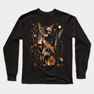 Mid Century Modern CAT Abstract Paintings Long Sleeve T-Shirt